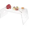 Multipurpose Clear Acrylic Breakfast in Bed Serving Tray with Handles Acrylic Display Stand Shelf