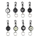 EDC Outdoor Camping Steel Rope Burglar Keychain Stalker Soft Shell Tactical Retractable Key Chain Key Return