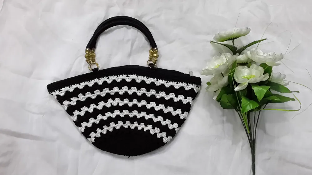 white crochet bag