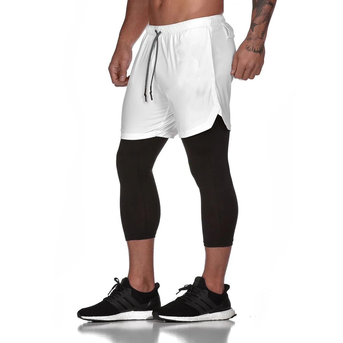 Wholesale Running Shorts Mens Sport Tights Shorts 2 In 1 Sweatpants