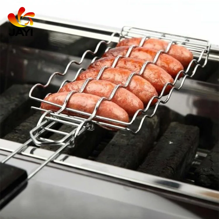 Barbecue sausage rack stainless steel barbecue hot dog sausage grilling