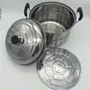 Chinese 2/3 tier food steamer pot electric large stainless steel steamer