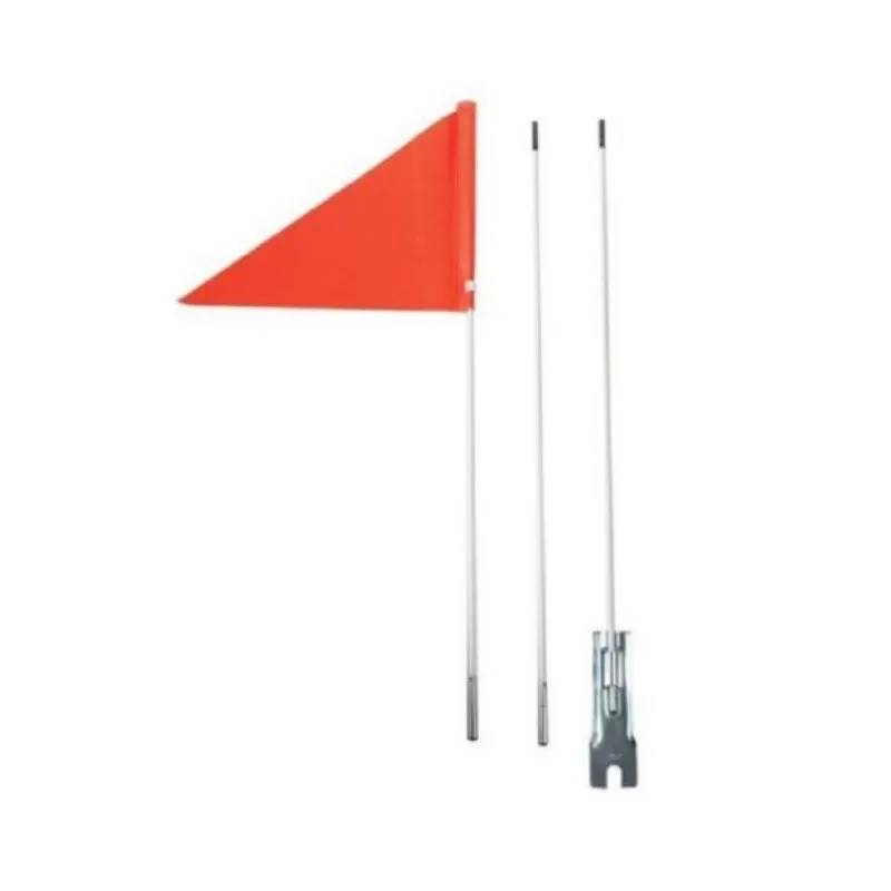Bike Safety Flag With Pole 2 Sets, 6-Foot Adjustable Height Sturdy Fiberglass Tear-Resistant Waterproof Orange Safety Flag (Orange And Red