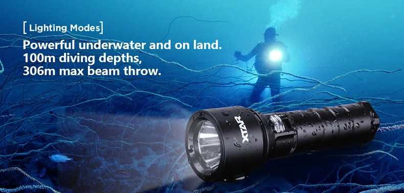 Xtar New D06 Diving Powerful Flashlight Rechargeable Battery Led