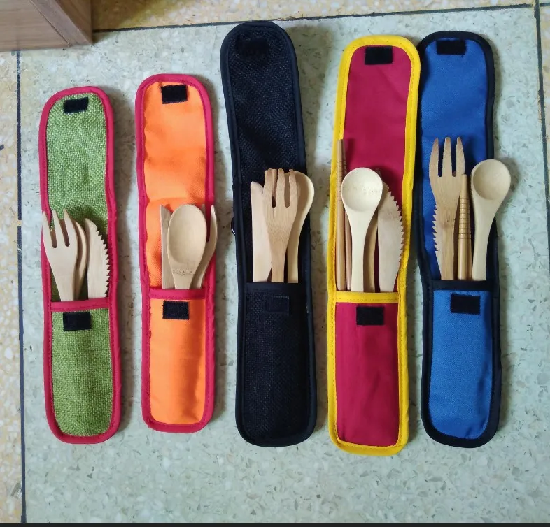 Natural Bamboo Knife Fork And Spoon With Package Bags For Picnic Buy