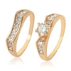 16206 Xuping anillo de compromiso y argollas de matrimonio gold wedding jewelry diamond couple ring set