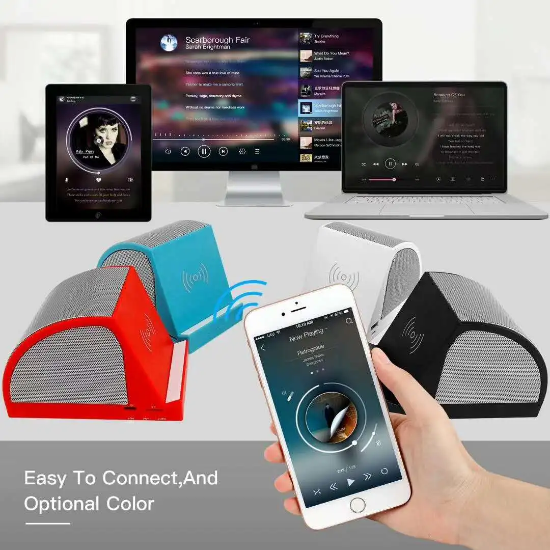New Arrivals Wireless Charger Speaker Qi Wireless Speaker With Power Bank - ANKUX.COM