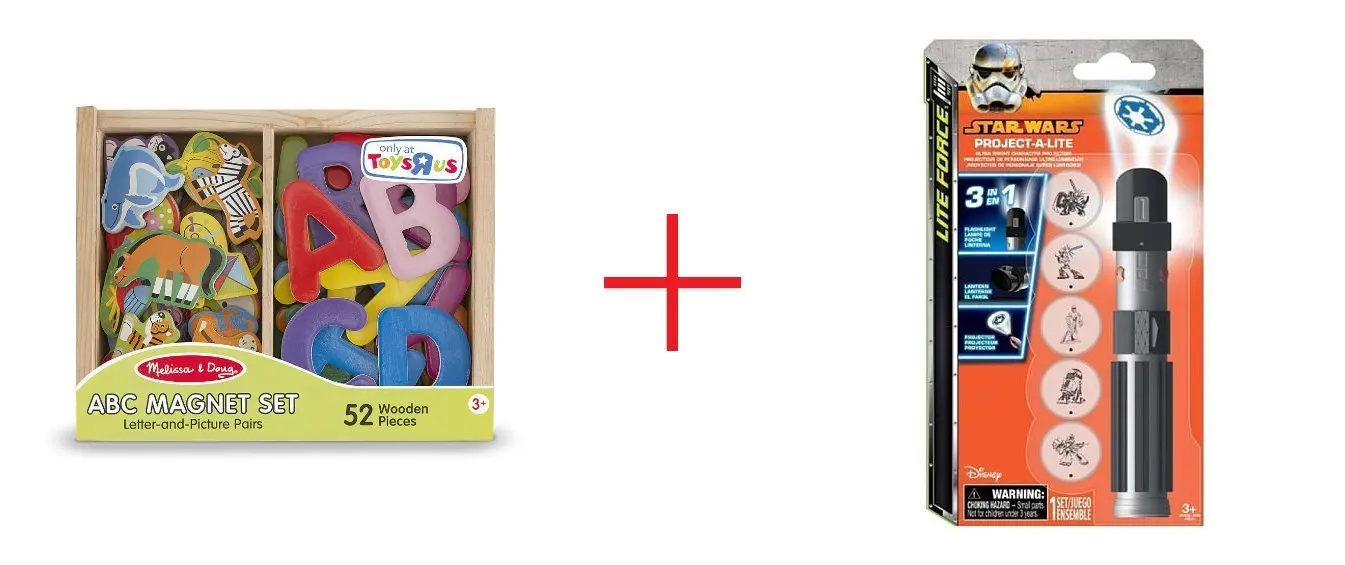 Melissa & Doug ABC and Animal Magnet Set and Project a Lite Star Wars - Bundle