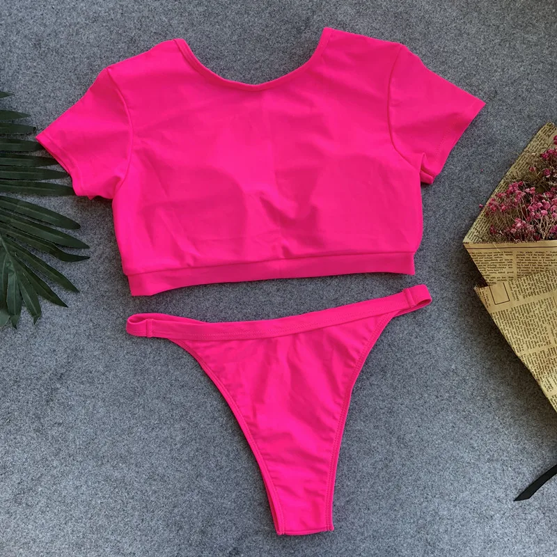 2019 Sexy Pure Color Zipper Bikini Swimwear - Buy Young Hot Girls Xxx Bikini,Pink Fashion Xxx ...