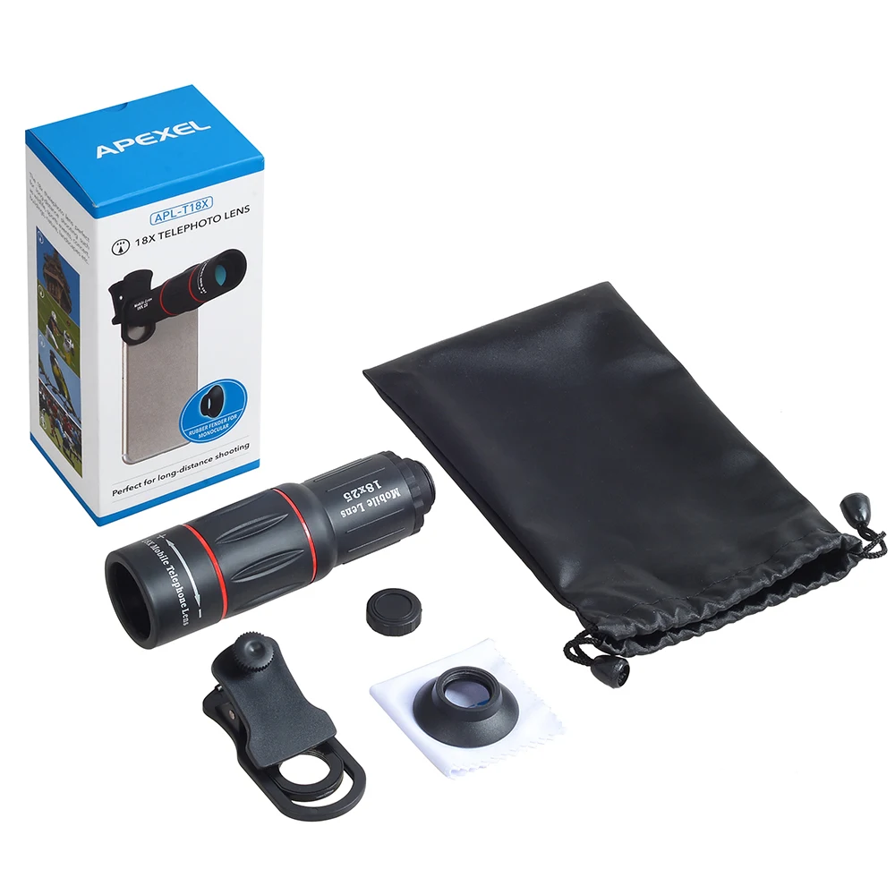Apexel Hot Selling Arrival Universal 18X Telescope Zoom Lens Telephoto Camera lens