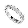 Genuine Round Diamond Bridal Jewellery 18K Solid Rose White Gold Wedding Snake jewelry rings