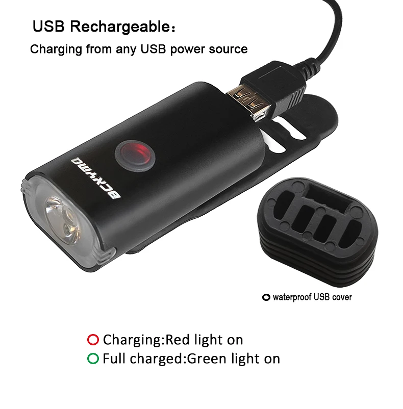 Best BCXYMQ Newest USB Rechargeable Bike Light 5 hours Durable Bicycle Light 7 Modes LED Bike Accessories with Built-in Battery 12