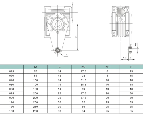 Alumibum NMRV 025 worm gear speed reducer