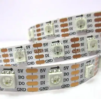 5V 60LED/M Programmable WS2813 RGB LED Strip 10mm White/Black PCB