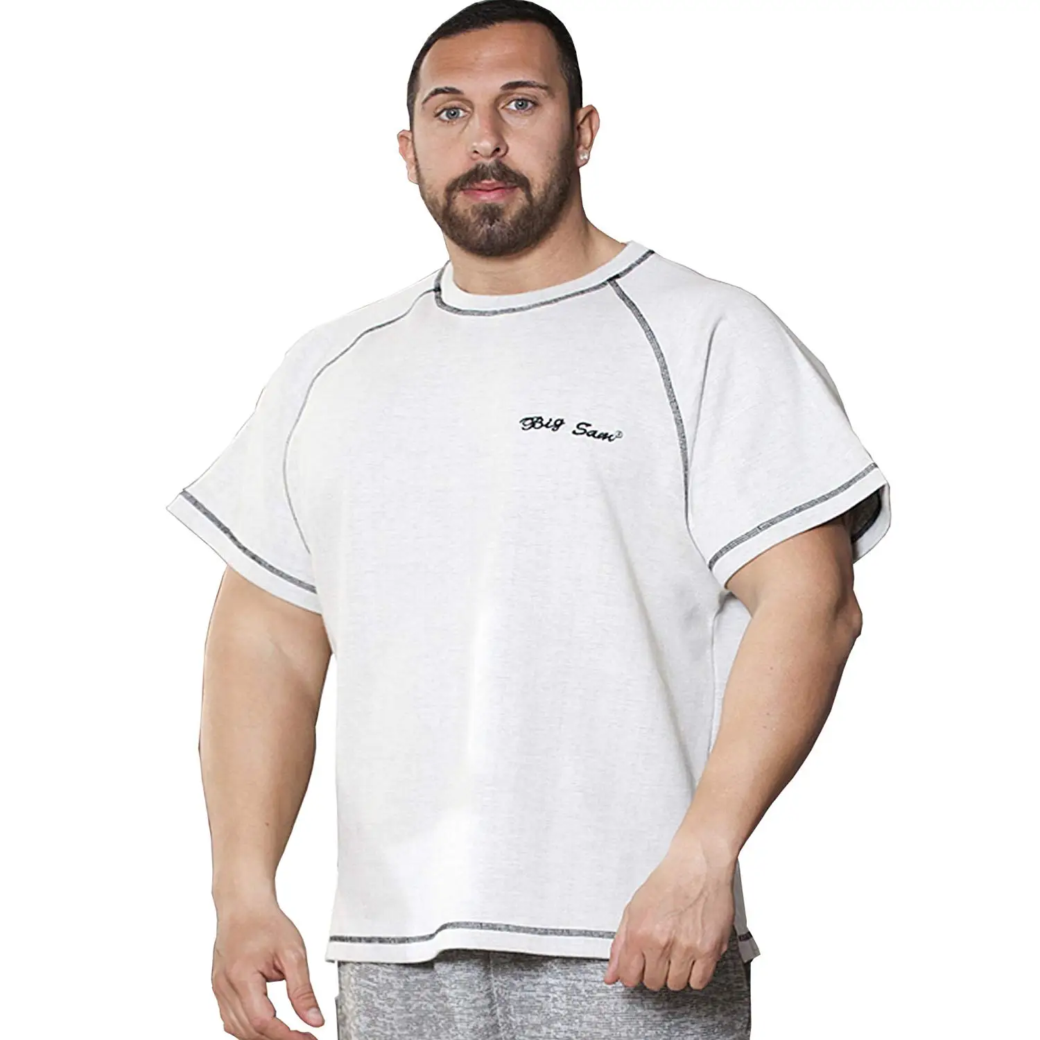 BIG SAM SPORTSWEAR COMPANY Bodybuilding Mens Ragtop Rag Top Sweater Gym T-Shirt 3040