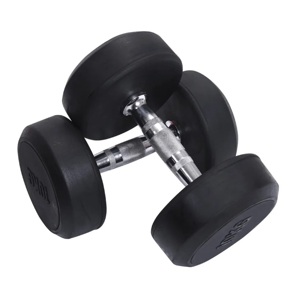 2x 2,5KG TO 30KG RUBBER ENCASED DUMBBELLS SET FITNESS WEIGHT GYM TRAINING