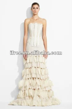 2013 New Arrival Shockingly Skimpy Rayon Ivory Beaded Off Shoulder