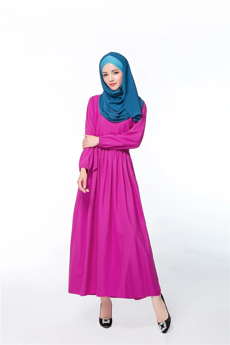 Fashion Stylish Muslim Dress Solid Abaya In Dubai Islamic Clothing For  Women Long Sleeve Malaysia Indonesia Muslim Clothing - Buy Muslim Malaysia  