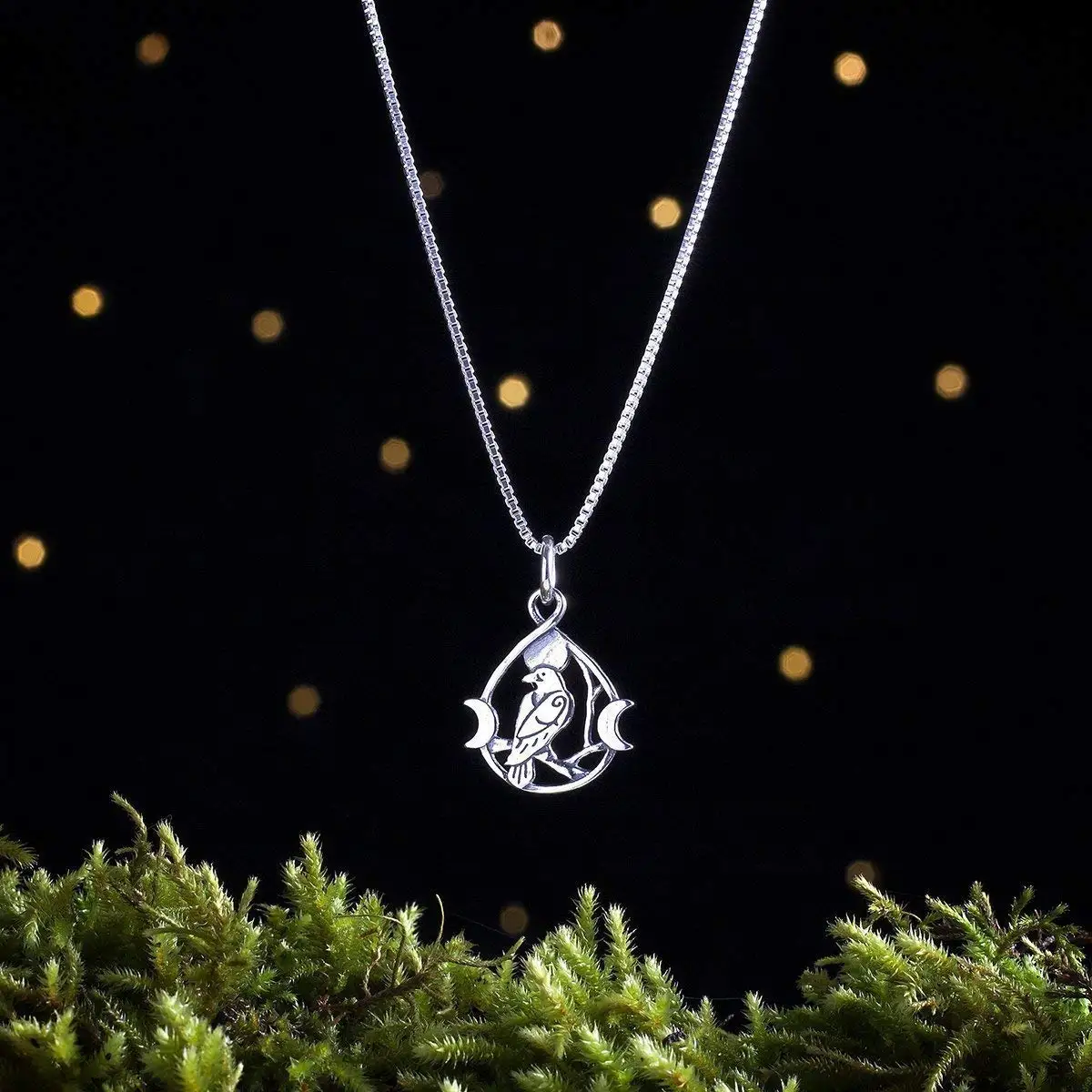 18in to 24in 0.925 Sterling Silver Flying Phoenix Pendant Necklace