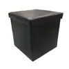 Hot Sale Cheap Living room furniture Italian Style Black PU leather storage Folding ottoman bench