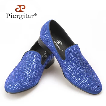 men's blue leather casual shoes