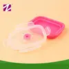 Hot selling microwave safe rectangles shapes grade collapsible silicone kids lunch box /microwave food container