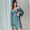 /product-detail/two-piece-sexy-silk-pajamas-high-quality-lace-night-dress-satin-nighty-for-honeymoon-62119793502.html