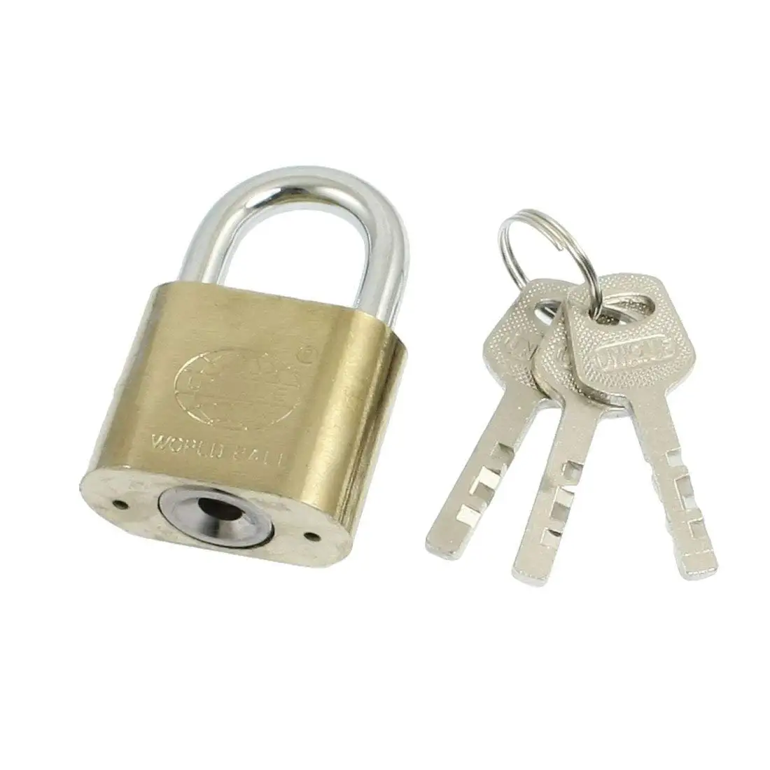 uxcell Cabinet Jewlery Box Brass 60mm High 40mm Width Padlock Gold Tone w Keys
