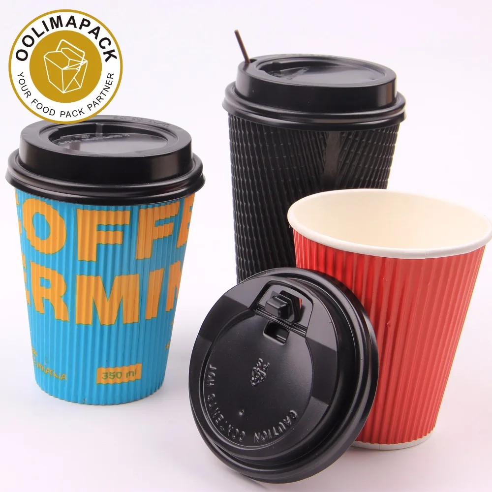 Buy Wholesale China Disposable Coffee Paper Cups Disposable Printed Paper  Double Wall Ripple Coffee Cups & Coffee Cups at USD 0.09