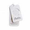Custom brand white cardboard paper hollow out hanging design printed logo new and novel pattern embossed wedding dress hangtag