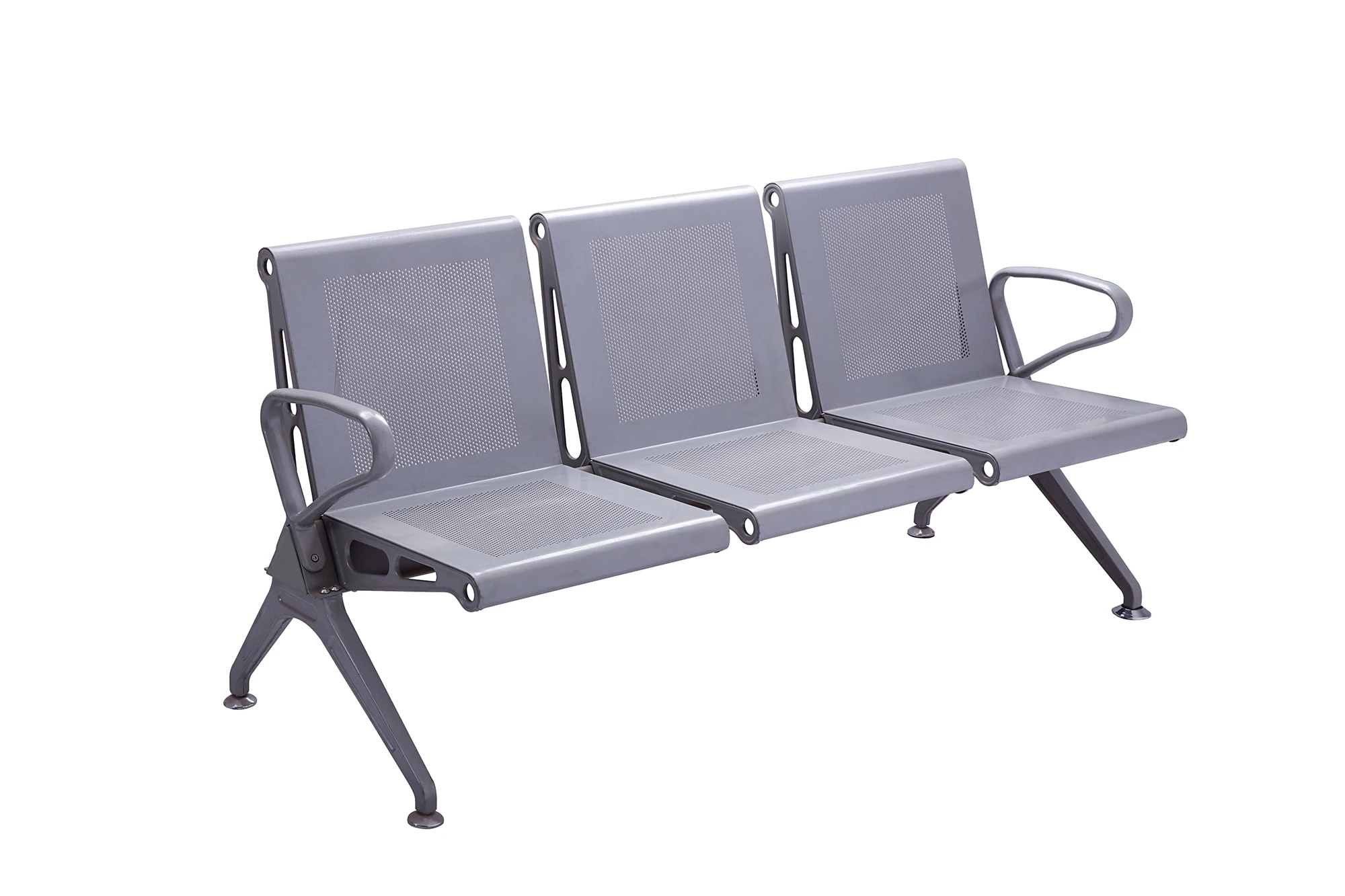 Blue Cheap Metal Hospital Salon Armchairs 3part Waiting Room Chairs