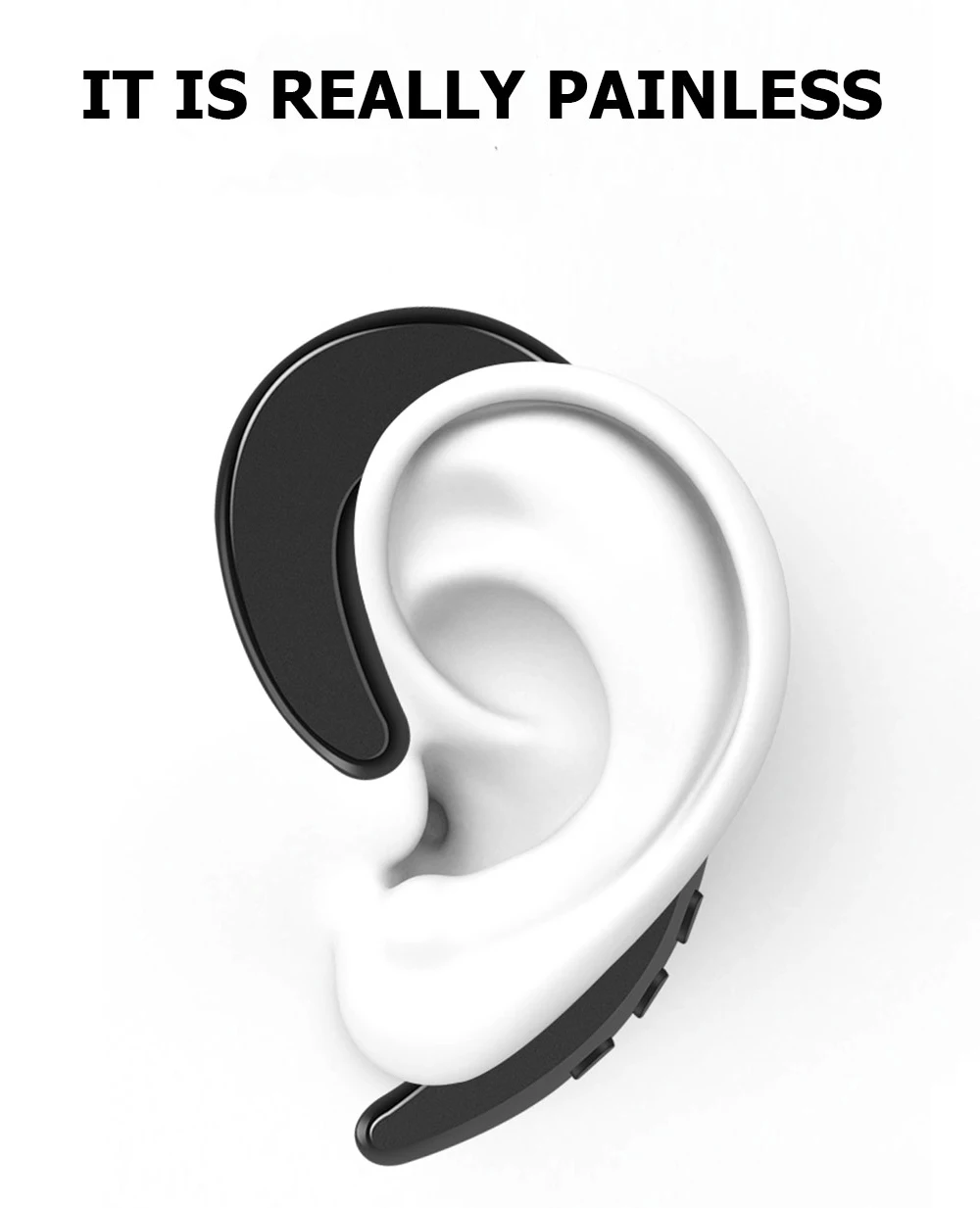 Wireless earhook Bone Conduction  Headset Noise-Cancelling Earphone Bass Stereo Headphone
