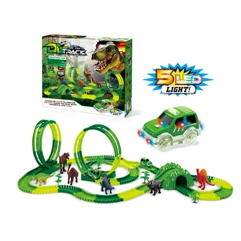 New Dinosaur Tracks Car Toy Magic 360 Loop Tracks Set With Dinosaur,5 ...