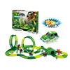 New Dinosaur Tracks Car Toy Magic 360 Loop Tracks Set With Dinosaur,5 LED car