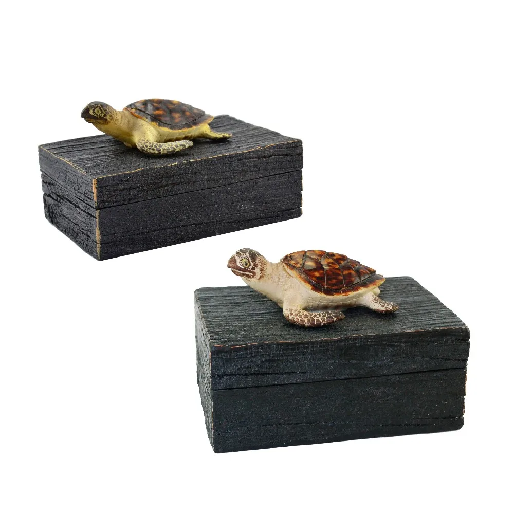 Luxury Resin Turtle Shell Jewelry Storage Box Home Decor factory