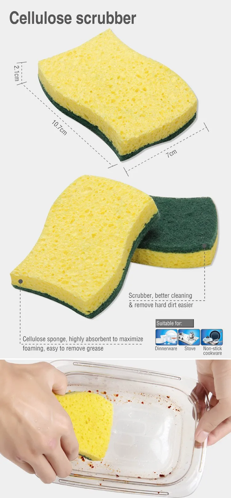 Mr Siga Dish Washing Nylon Scrubber Cellulose Sponge - Buy Sponge ...