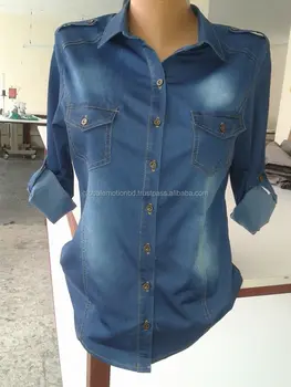 ladies blue jean shirt