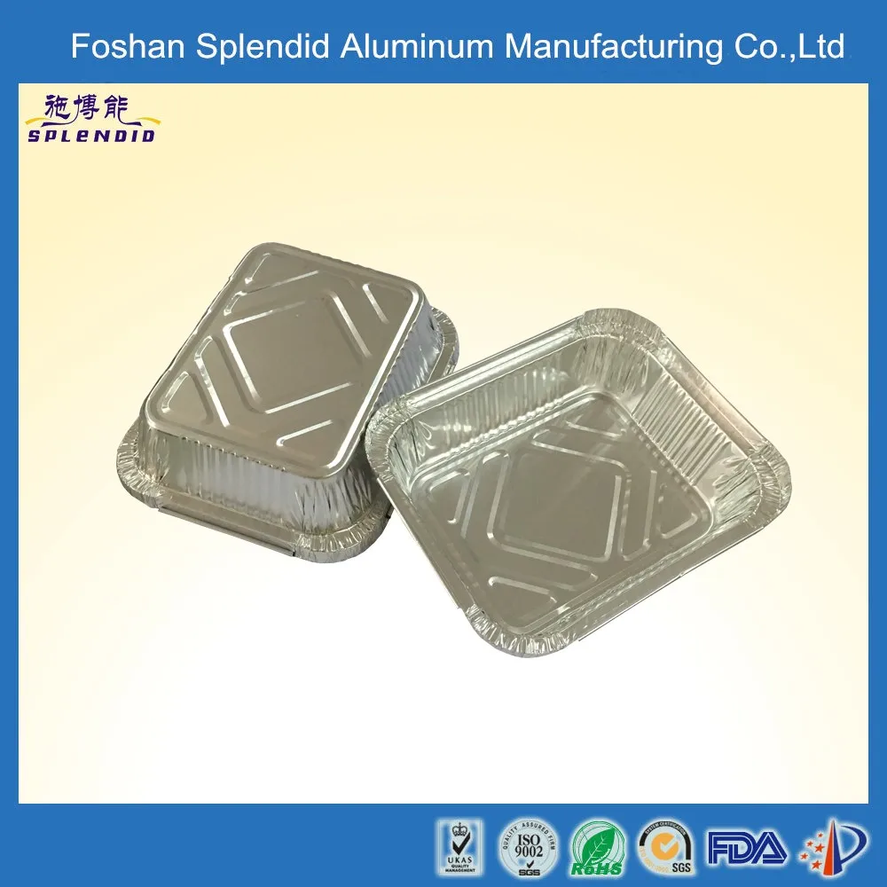 Microwave Food Packaging Foil Containers Aluminum Tray Size With Paper