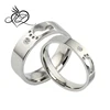 Steel Set Pair Rings Couple Wedding Band Shine Hollow Footprint with Cz Engagement Rings