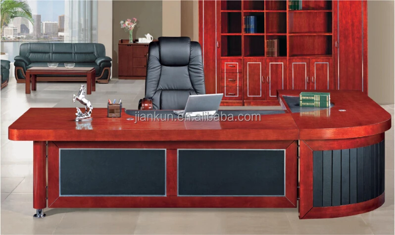 Classical Luxury Wooden Executive Table Leather Office Desk Set