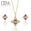 DTINA ES-0310 Guardian Star Earrings Necklace Jewelry Set Colorful Gem Set