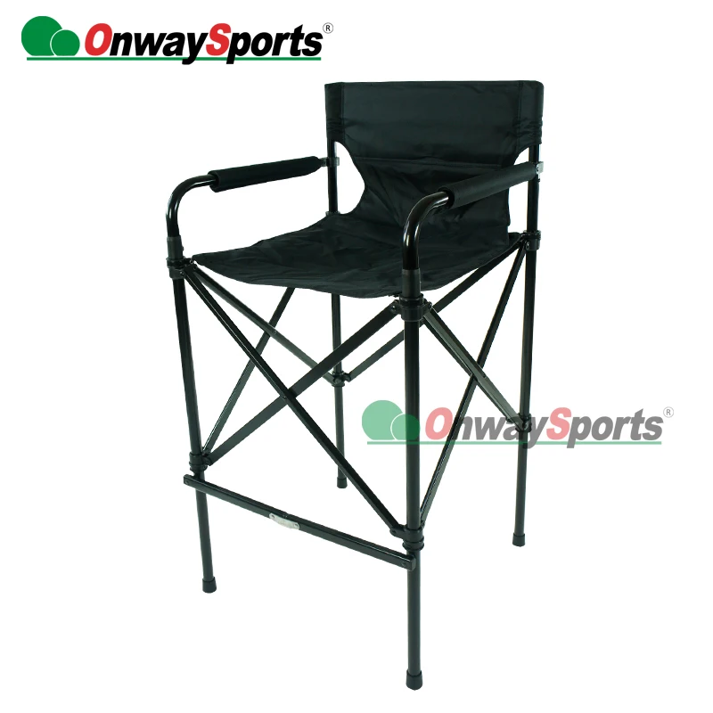 Ow63tbk Aluminum Tall Folding Telescopic Makeup Chair With Footrest