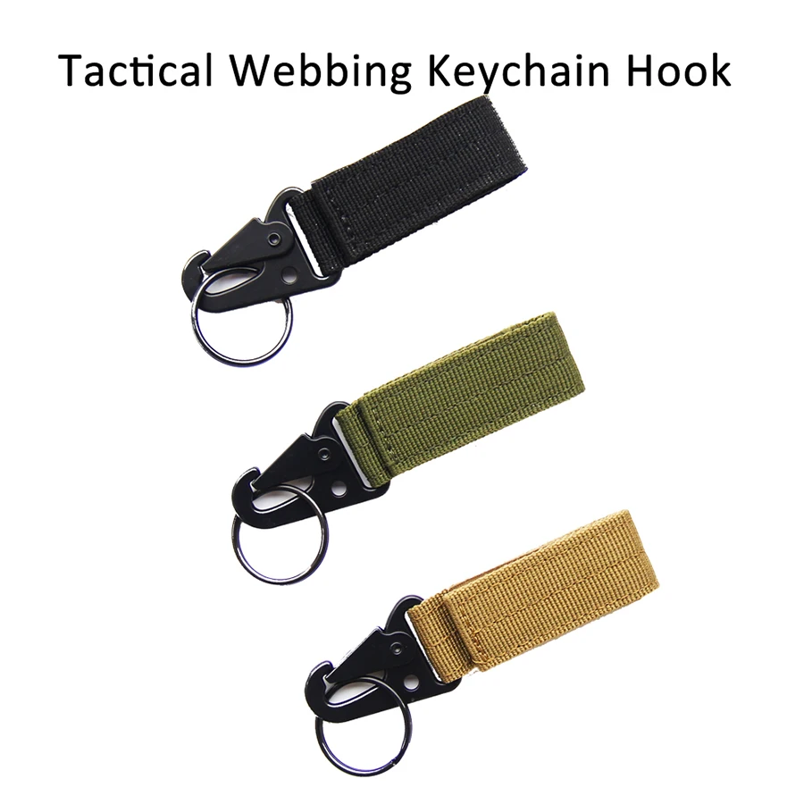 Tactical bing Keychain With Hook And Loop Multifunction Carabiners