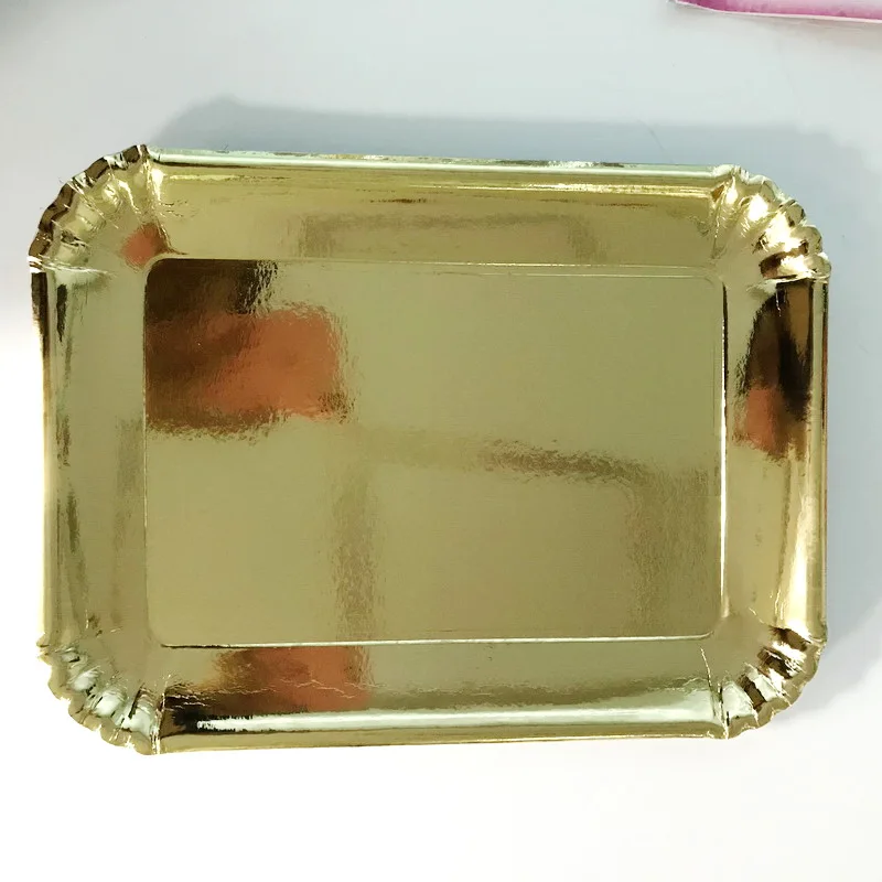 Bright Shiny Gold Foil Rectangular Paper Plates For Party Buy Gold