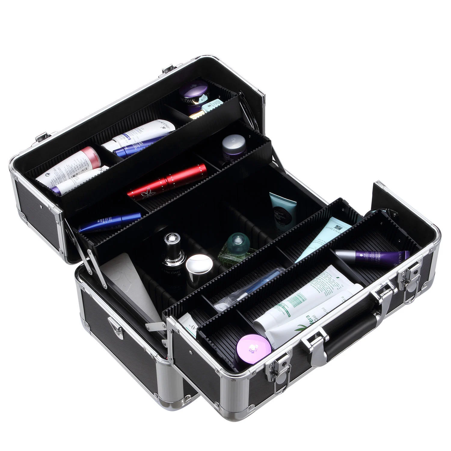 Black Aluminum Cosmetology Travel Cases For Makeup