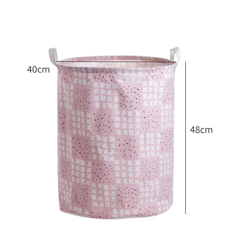 China Supplier logo printing custom cartoon cotton linen fabric pe waterproof craft laundry basket