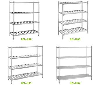  Stainless  Steel Restoran 4 Rak  Rak  Piring  Knock down Rak  