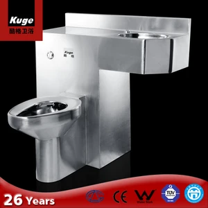 Stainless Steel Anti Break Toilet Sink Combination Stainless Jail Comfort Height Toilet With Washing Basin