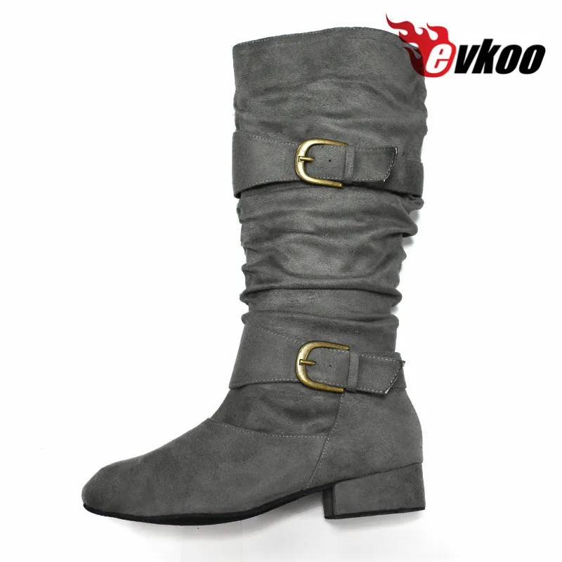 2017 New Evkoodance Low Heel 2.5cm Ballroom Latin Dance Shoes Suede