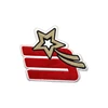 High quality custom red number 3 and stars laser cut embroidery patch with factory low price